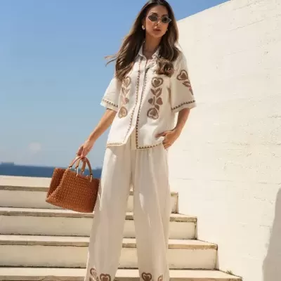 Conjunto Bordado Camisa e Calças Spaccio