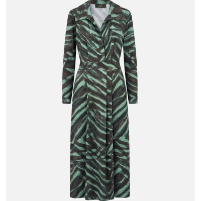 Vestido comprido estampado com pregas Scripta