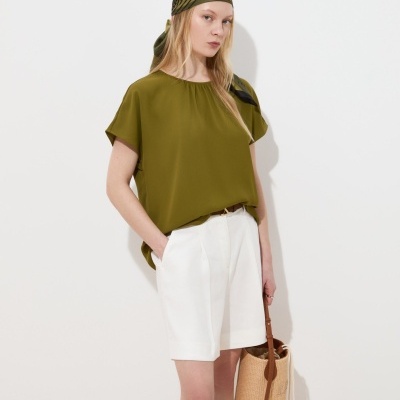 Blusa fluida manga curta Decenio