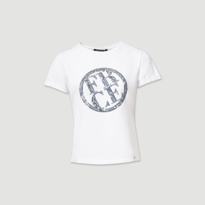 T-shirt básica com logotipo em lantejoulas Ferrache