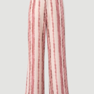 Calça Fluida Estampada de Cintura Subida Ferrache