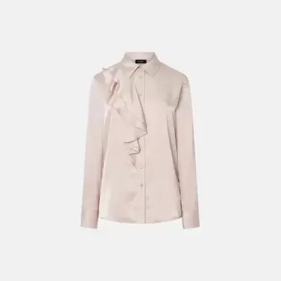 Blusa lisa com detalhe de folho Scripta