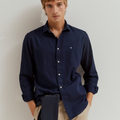 Camisa slim fit de algodão Lion of Porches