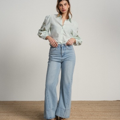 Calças de ganga com costura SMF