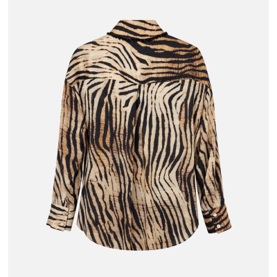Blusa estampada com missangas na gola Scripta
