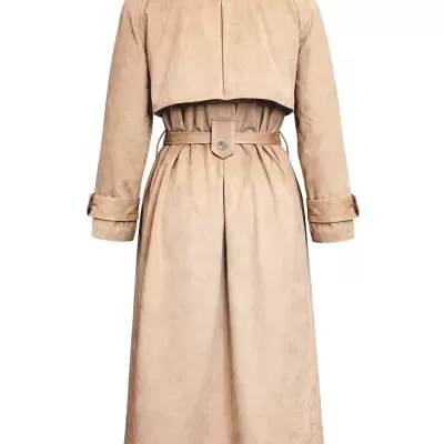 Trench Longo Efeito de Camurça com Cinto Sahoco