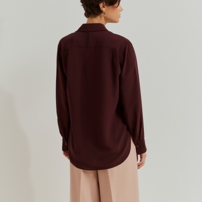 Camisa de cor sólida em rayon Lion of Porches