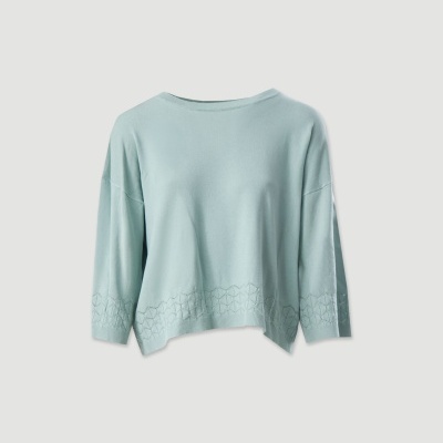 Camisola de malha fluida com detalhe perfurado Ferrache