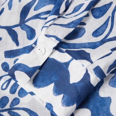 Camisa em rami com estampado de folhas Lion of Porches