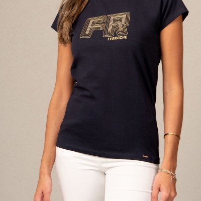 T-shirt em algodão com bordado Ferrache