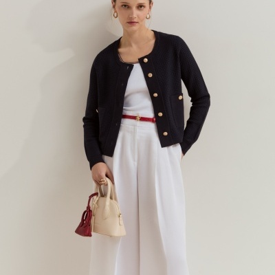 Casaco estilo cardigan em malha tricotada Lion of Porches