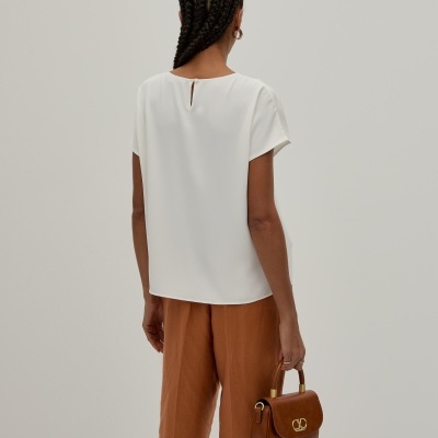 Blusa fluida manga curta Decenio