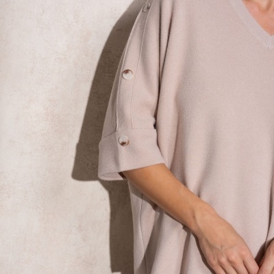 Camisola de malha com botões na manga SMF