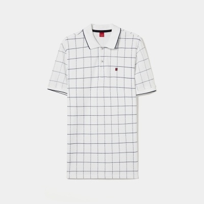 Polo slim fit com padrão quadrados Lion of Porches