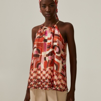 Top fluido com padrão Decenio