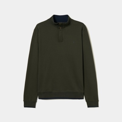 Sweater de algodão com botões e meio fecho Lion of Porches