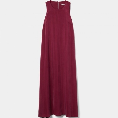 Vestido midi fluido em cupro Decenio