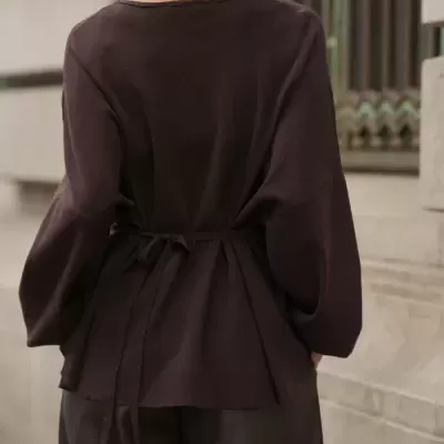 Camisola malha com efeito peplum Spaccio by Cristina