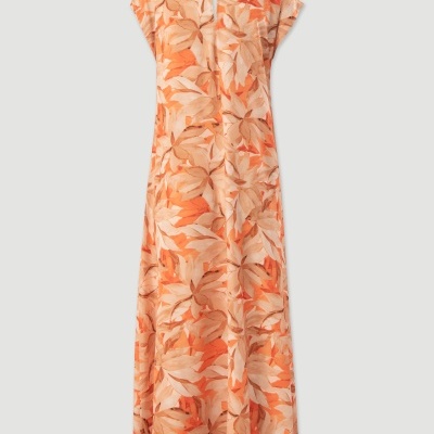 Vestido comprido estampado Ferrache