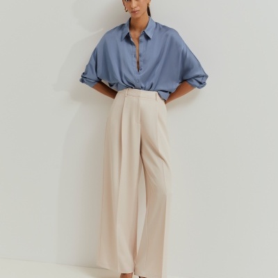 Camisa fluida acetinada Lion of Porches