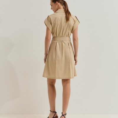 Vestido gabardine com cinto Lion of Porches