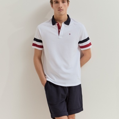 Polo de manga curta em algodão Lion of Porches