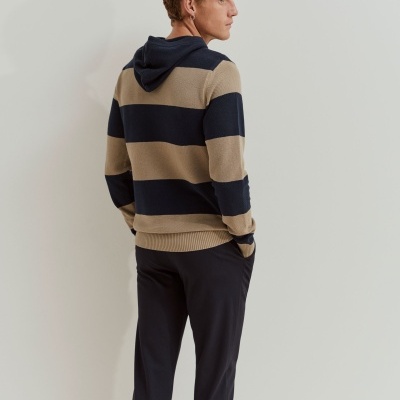 Camisola com capuz às riscas Lion of Porches