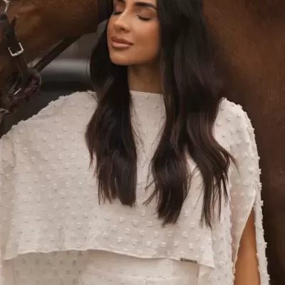 Top Capa em Tecido Texturizado Sahoco