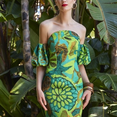 VESTIDO MIDI COM MANGAS CARLA RUIZ