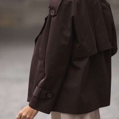 Gabardine curta em trespasse Ferrache