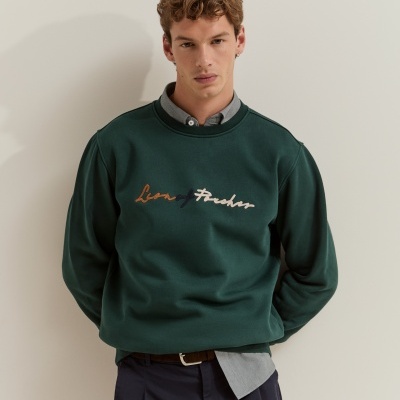 Sweater de algodão com logotipo Lion of Porches