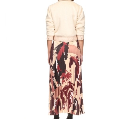 Saia plissada estampada Sahoco