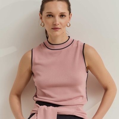 Colete de mangas cavas em malha Lion of Porches