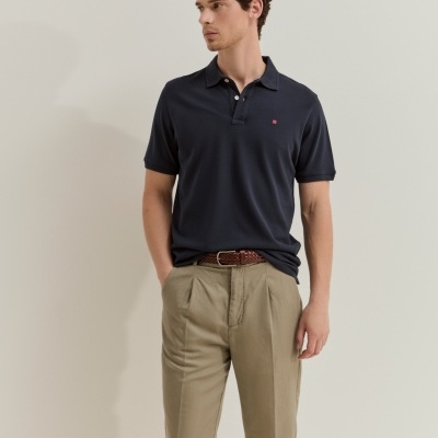 Polo piqué regular fit de algodão Lion of Porches