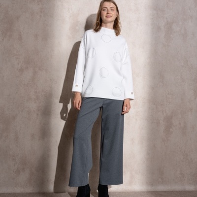 Camisola de malha com botões no punho SMF