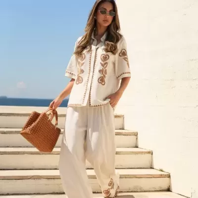 Conjunto Bordado Camisa e Calças Spaccio