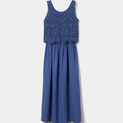 Vestido de mangas cavas com top removível Lion of Porches