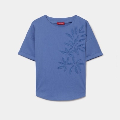 T-shirt de manga curta com aplicação de folhas Lion of Porches