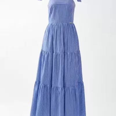 Vestido Comprido com Alças para Laço Sahoco