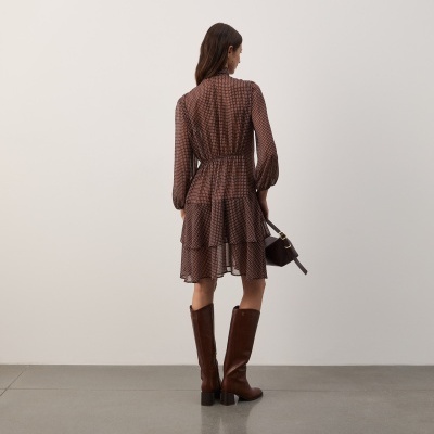 Vestido estampado com laçada Decenio