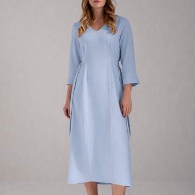 Vestido midi fluido com laços laterais Ferrache