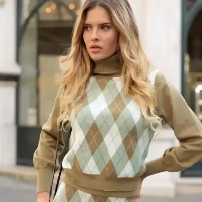 Camisola com padrão de losangos Scripta