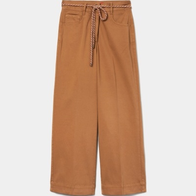 Calças wide leg com cordão tricolor Lion of Porches