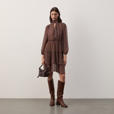 Vestido estampado com laçada Decenio