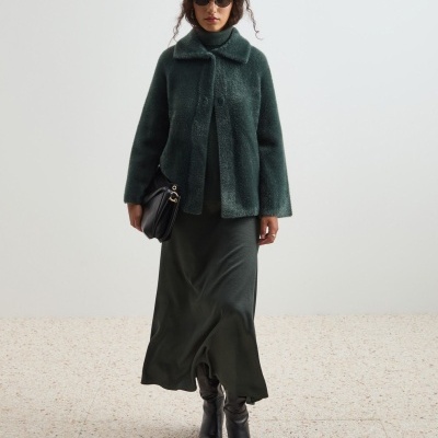 Casaco de pelo mangas raglan Decenio