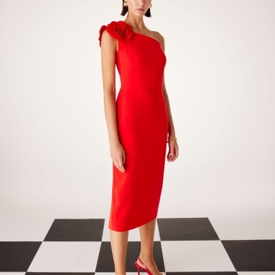 VESTIDO COM DECOTE ASSIMÉTRICO CARLA RUIZ