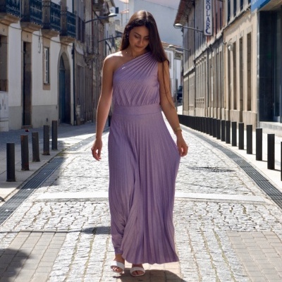 Vestido plissado Rinascimento