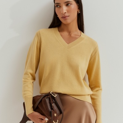 Camisola de lã decote em V Lion of Porches