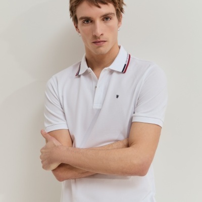 Polo de manga curta em algodão Lion of Porches