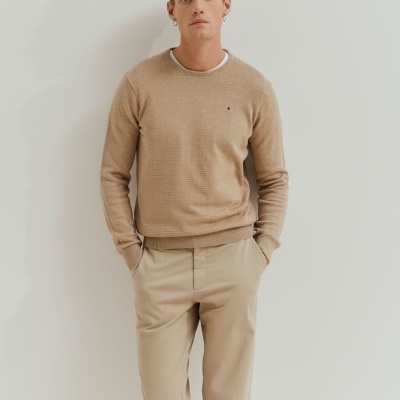 Camisola malha com textura em algodão Lion of Porches